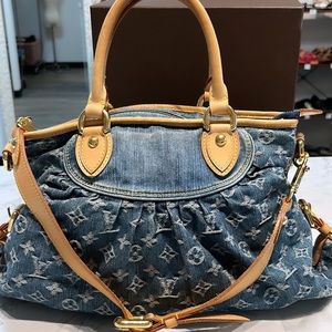 Authentic Louis Vuitton Monogram Denim Neo Cabby Bag